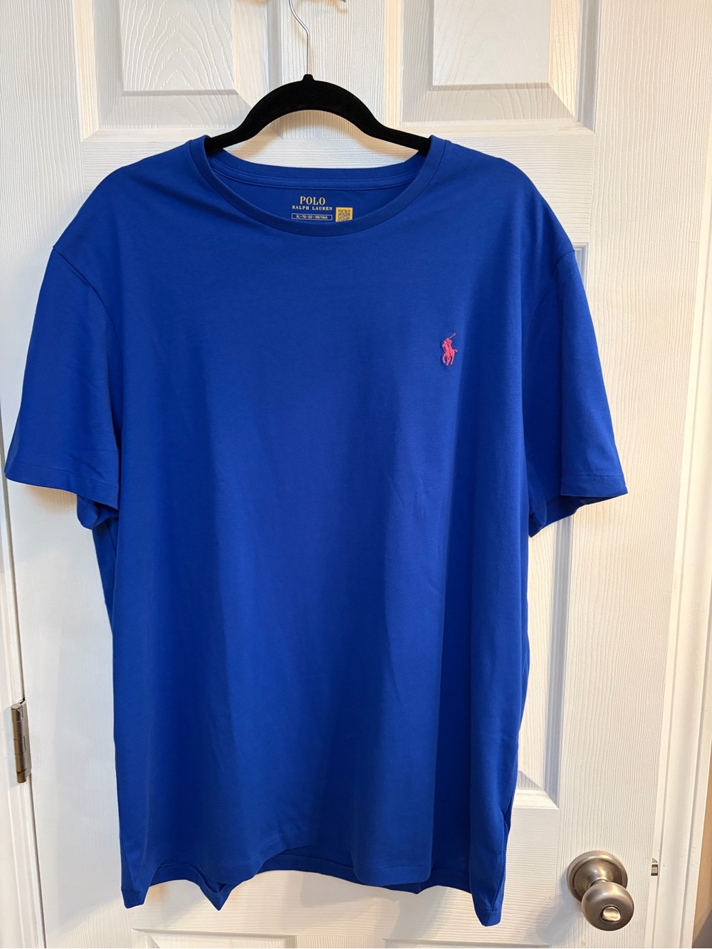 Polo by Ralph Lauren Short-Sleeve Crewneck Tee in Royal Blue with Pink Pony